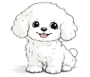 Chú cún poodle hình vẽ siêu đẹp