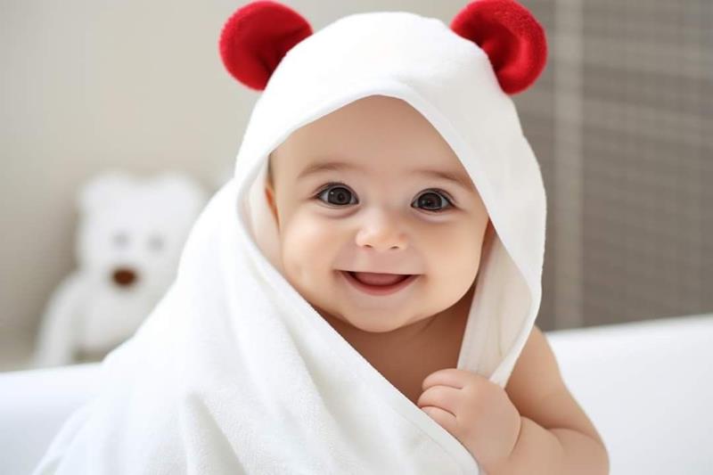 Ảnh bé trai sơ sinh cười tươi