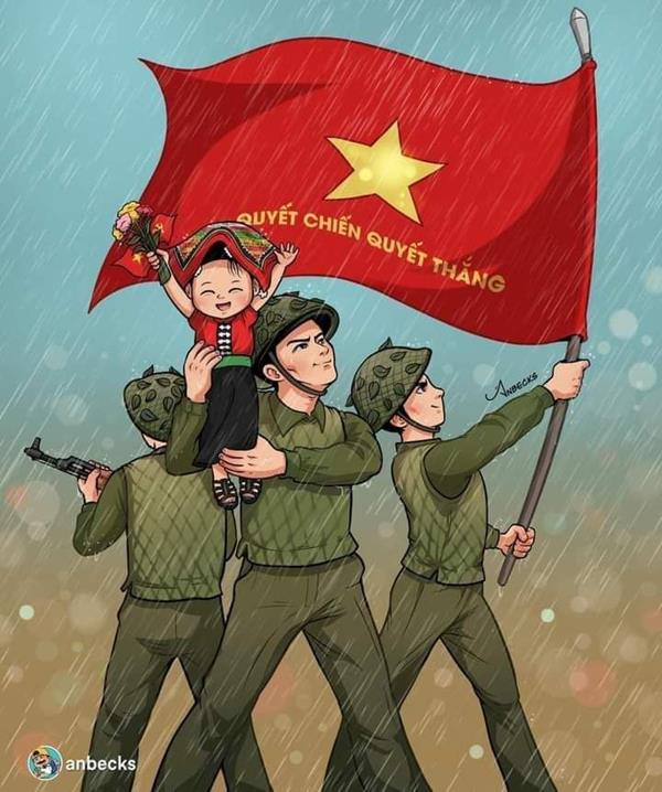Hình ảnh đẹp về các chú bộ đội và em bé Điện Biên 