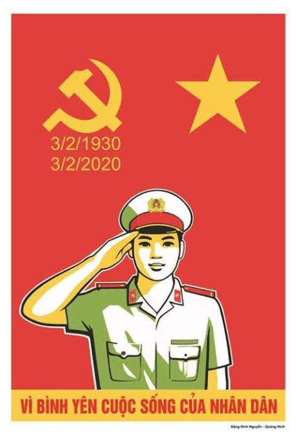 Hình ảnh chú công an trên tranh cổ động