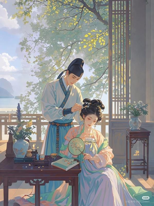 Hình vẽ vợ chồng cổ trang