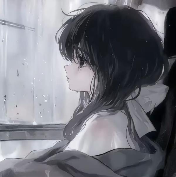 Avatar cô đơn nữ anime bên cửa sổ