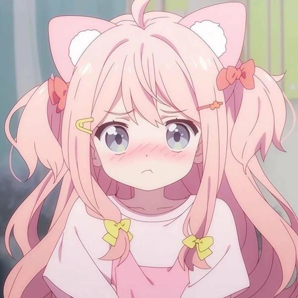 Avatar anime nữ cute chibi đỏ mặt
