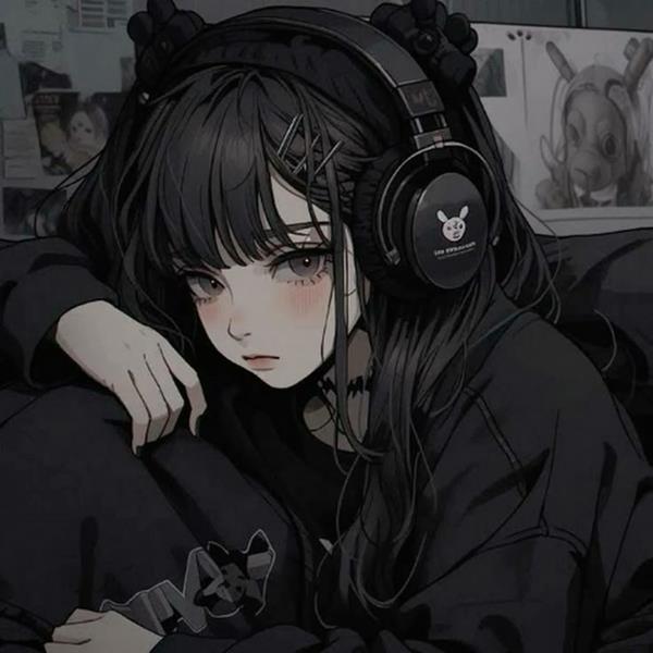 Ảnh đại diện chibi nữ ngầu đeo tai nghe