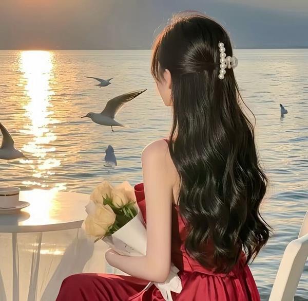 Ảnh đại diện cô gái quay lưng cầm hoa đẹp