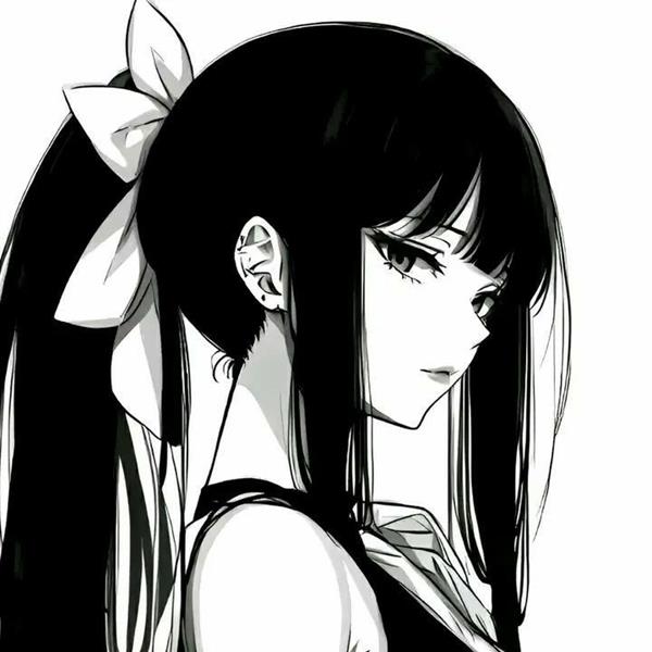 Avatar anime nữ đen trắng ngầu