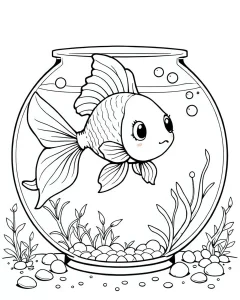 Hình Ảnh Vẽ Con Cá Vàng Đẹp, Cute - Cho Bé tập Vẽ Miễn Phí