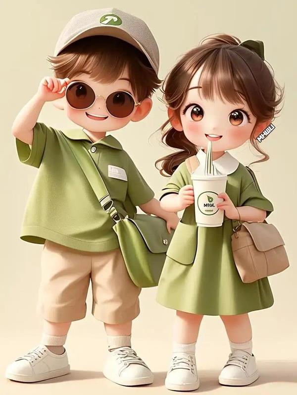 Em bé hoạt hình ảnh trai gái siêu cute