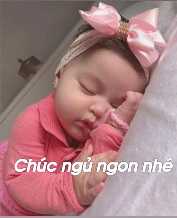 Hình ảnh chúc bé ngủ ngon đang say giấc