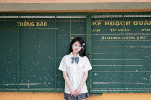 ảnh gái xinh mặc áo sơ mi trắng