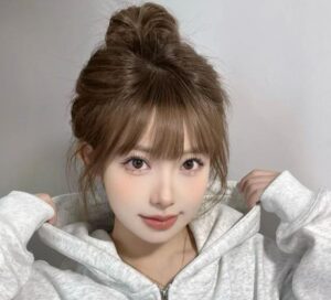 ảnh gái xinh búi tóc