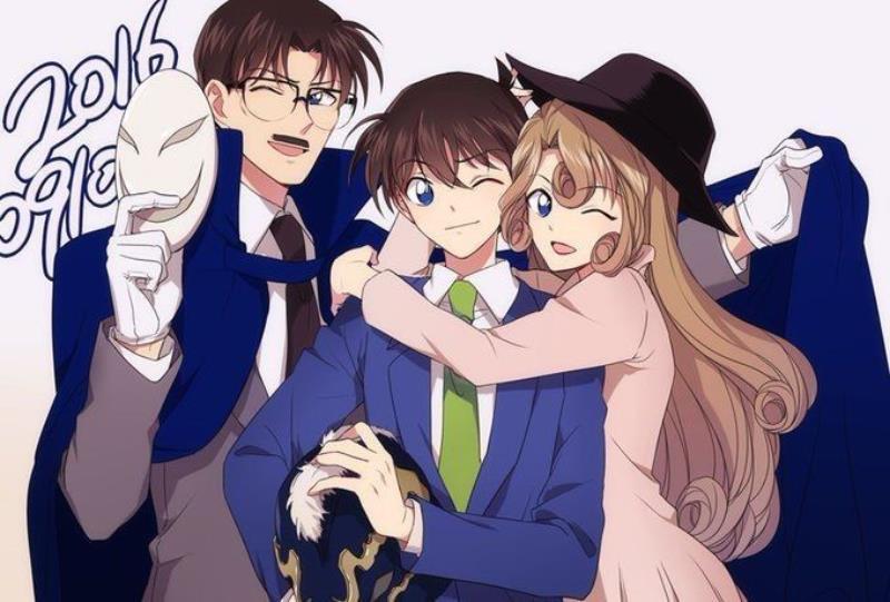 Ảnh gia đình 3 người anime Conan