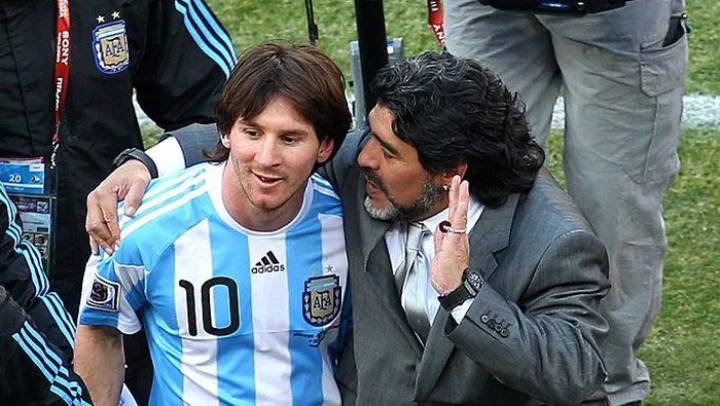 ảnh Messi và Maradona