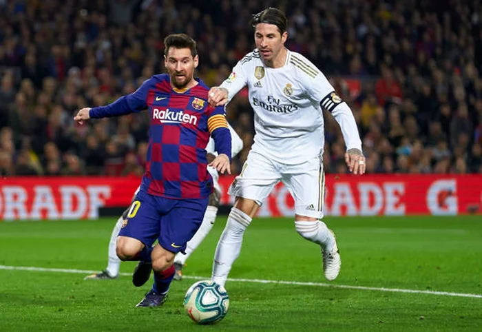 Ảnh cầu thủ Ramos khi đối đầu với messi