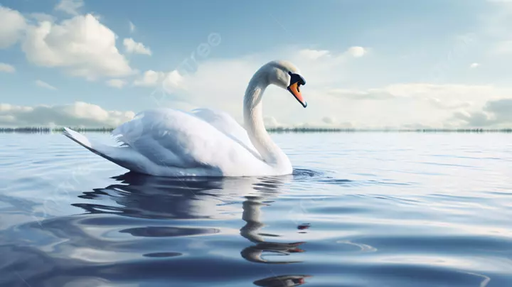 Hình Ảnh Con Thiên Nga Trắng Giữa Hồ