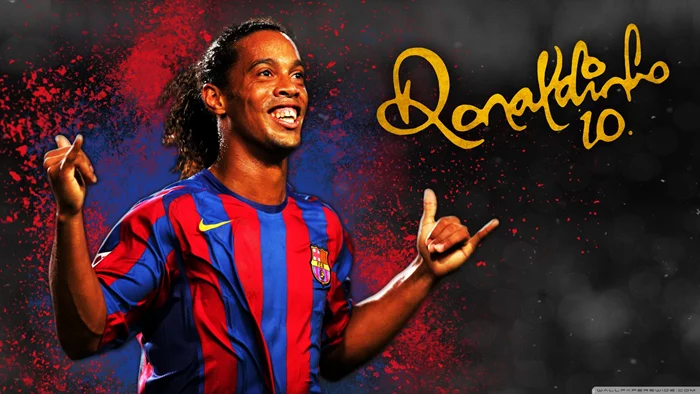 Hình ảnh của Ronaldinho trong màu áo Barcelona 