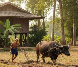 Ảnh trâu cày ruộng mộc mạc đồng quê Việt Nam