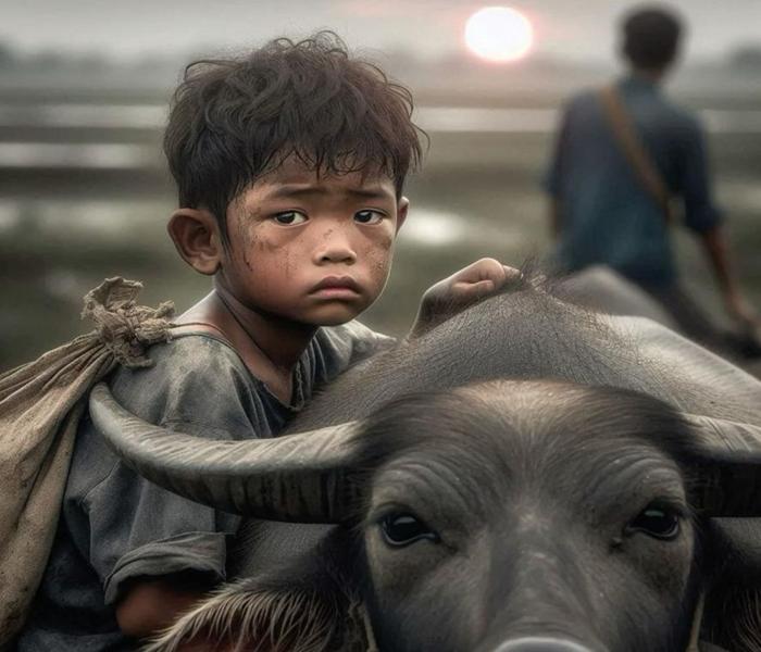 Hình ảnh cậu bé chăn trâu tươi sáng