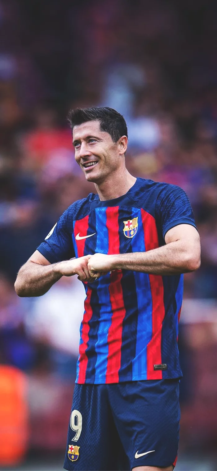 Hình nền Lewandowski trong màu áo Barcelona.
