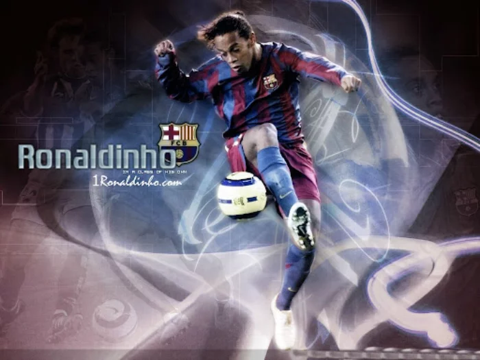 hình nền Ronaldinho trong màu áo Barcelona