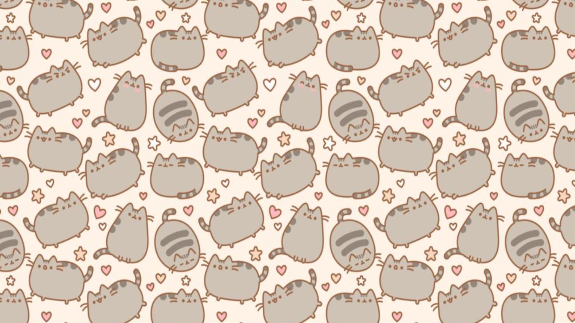 Hình nền mèo pusheen cute cho máy tính 