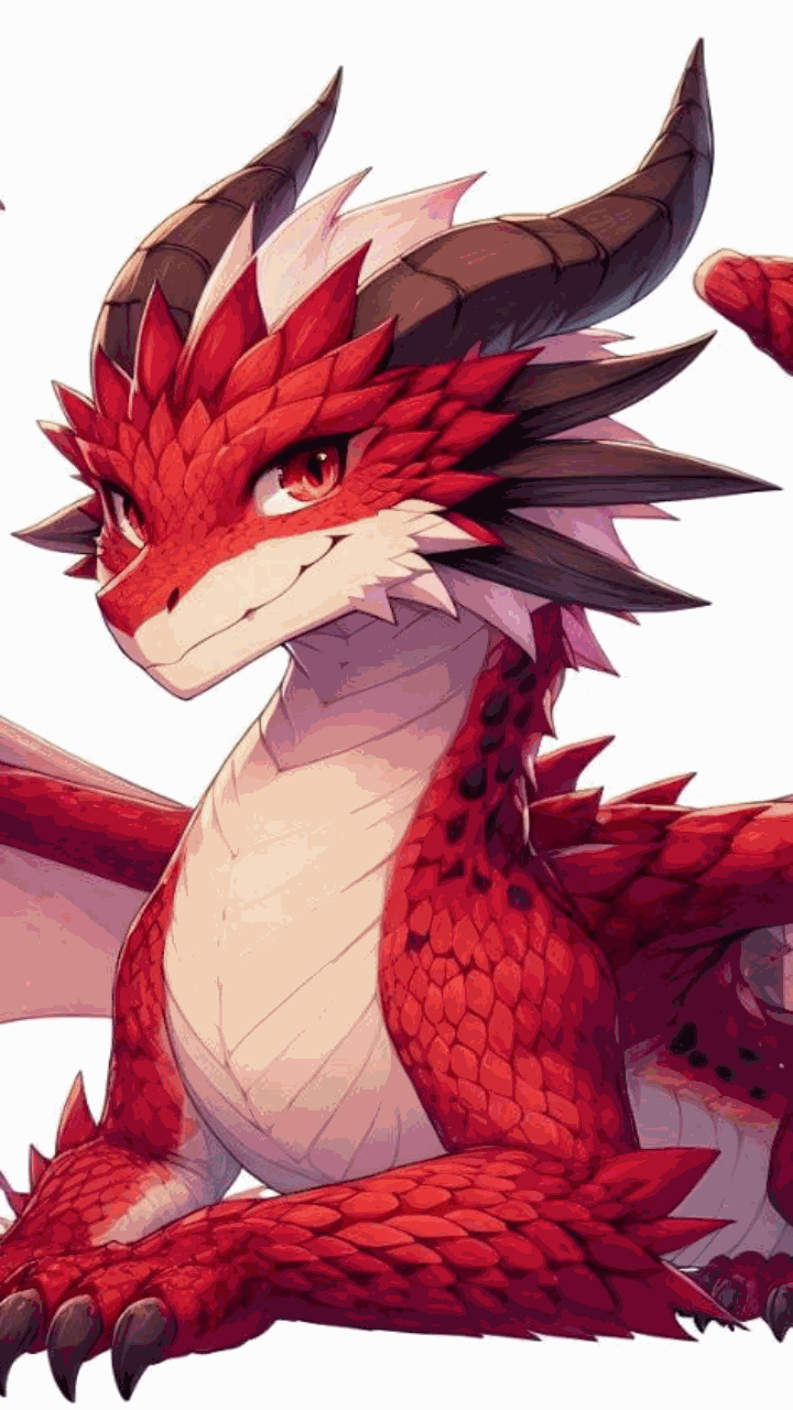 Rồng lửa chibi, anime cute làm hình nền cho đt 