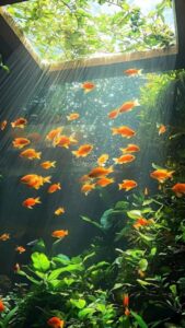 Đàn cá bơi cực đẹp làm hình nên cho iphone full HD