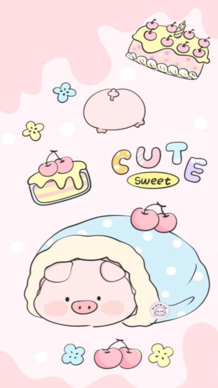 Ảnh con heo hồng đáng yêu làm hình nền cho ĐT siêu cute 