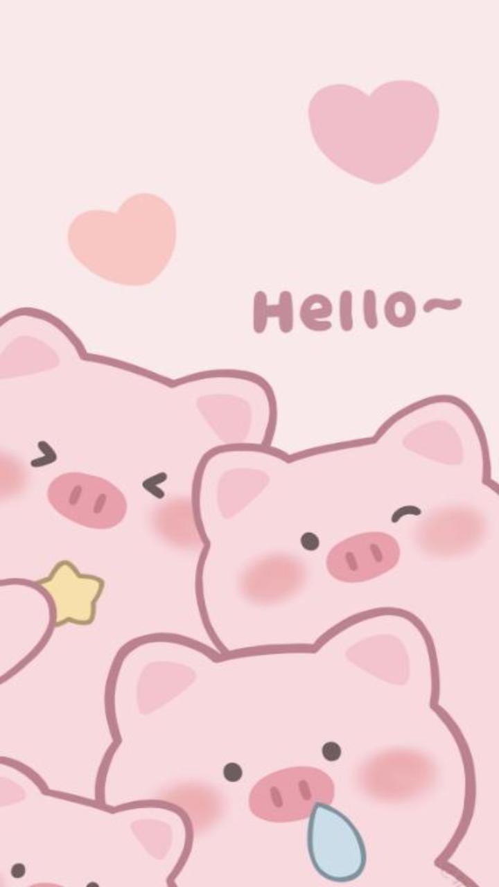 Ảnh con heo hồng đáng yêu làm hình nền cho ĐT siêu cute 