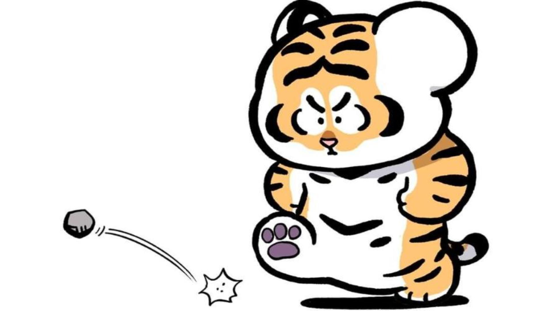 Hình nền đáng yêu hình con hổ chibi 