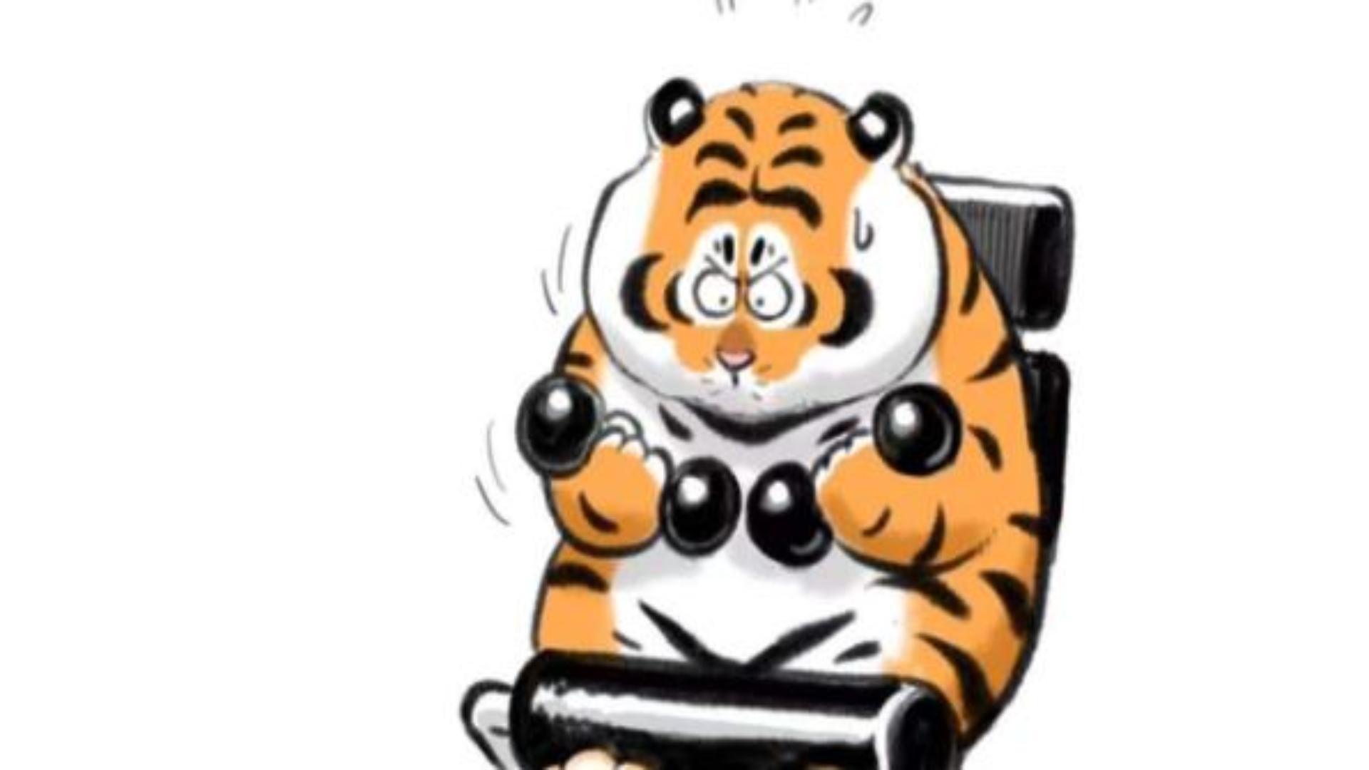 Hình nền đáng yêu hình con hổ chibi 