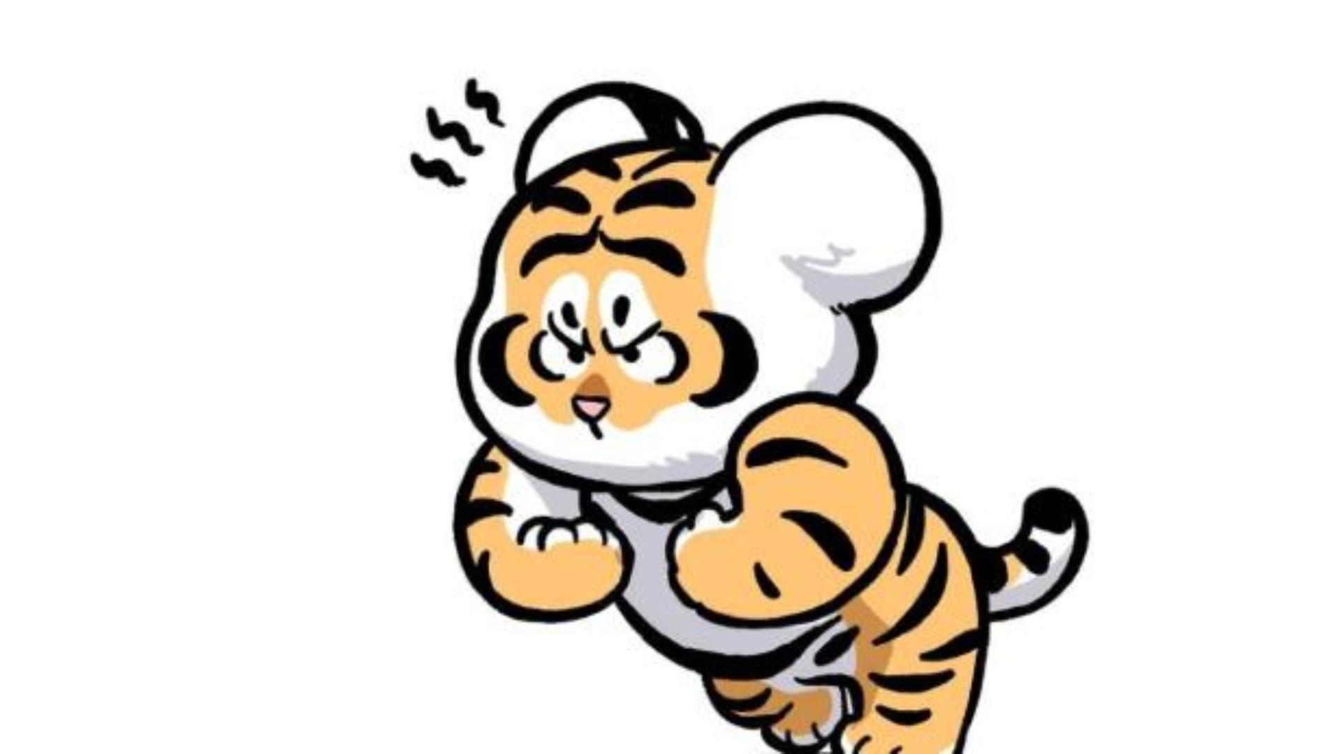 Hình nền đáng yêu hình con hổ chibi 