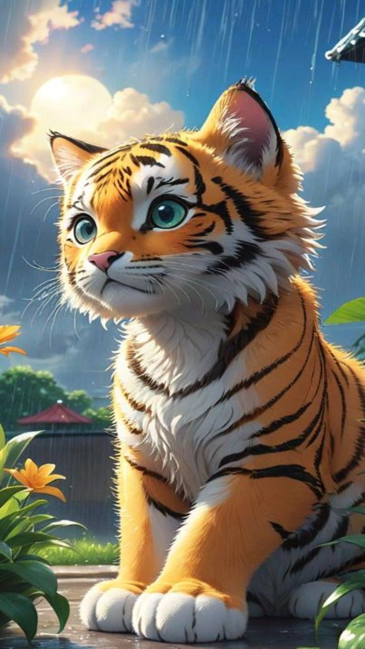 Hình nền điện thoại ảnh con hổ đáng yêu