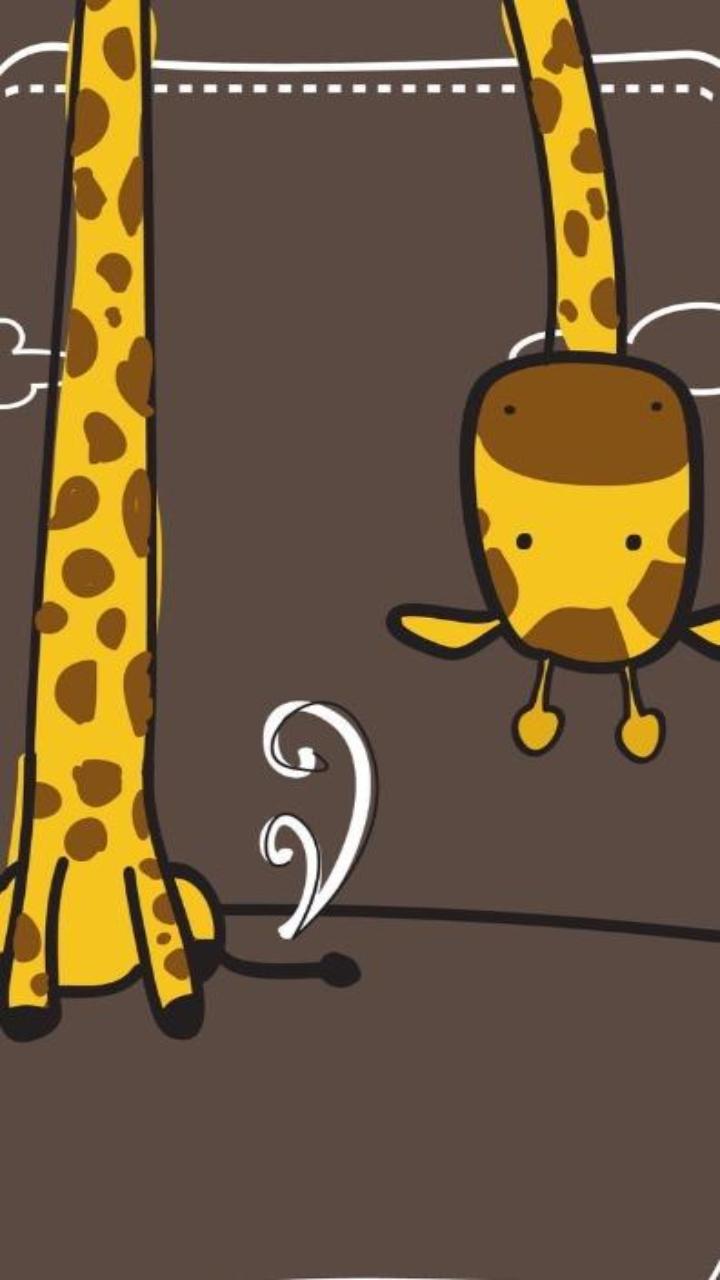 Ảnh con hươu cao cổ cute chibi làm hình nền iphone đáng yêu 