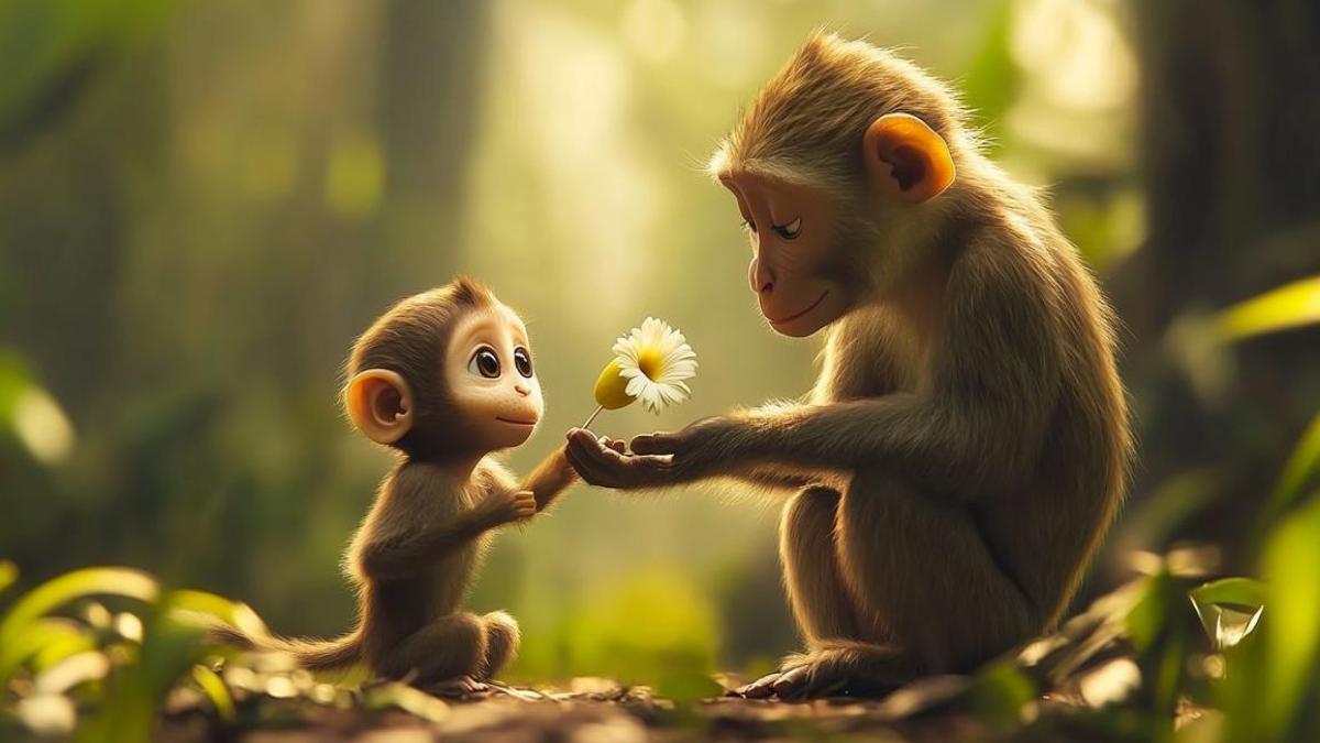 Ảnh con khỉ đáng yêu làm hình nền máy tính full HD