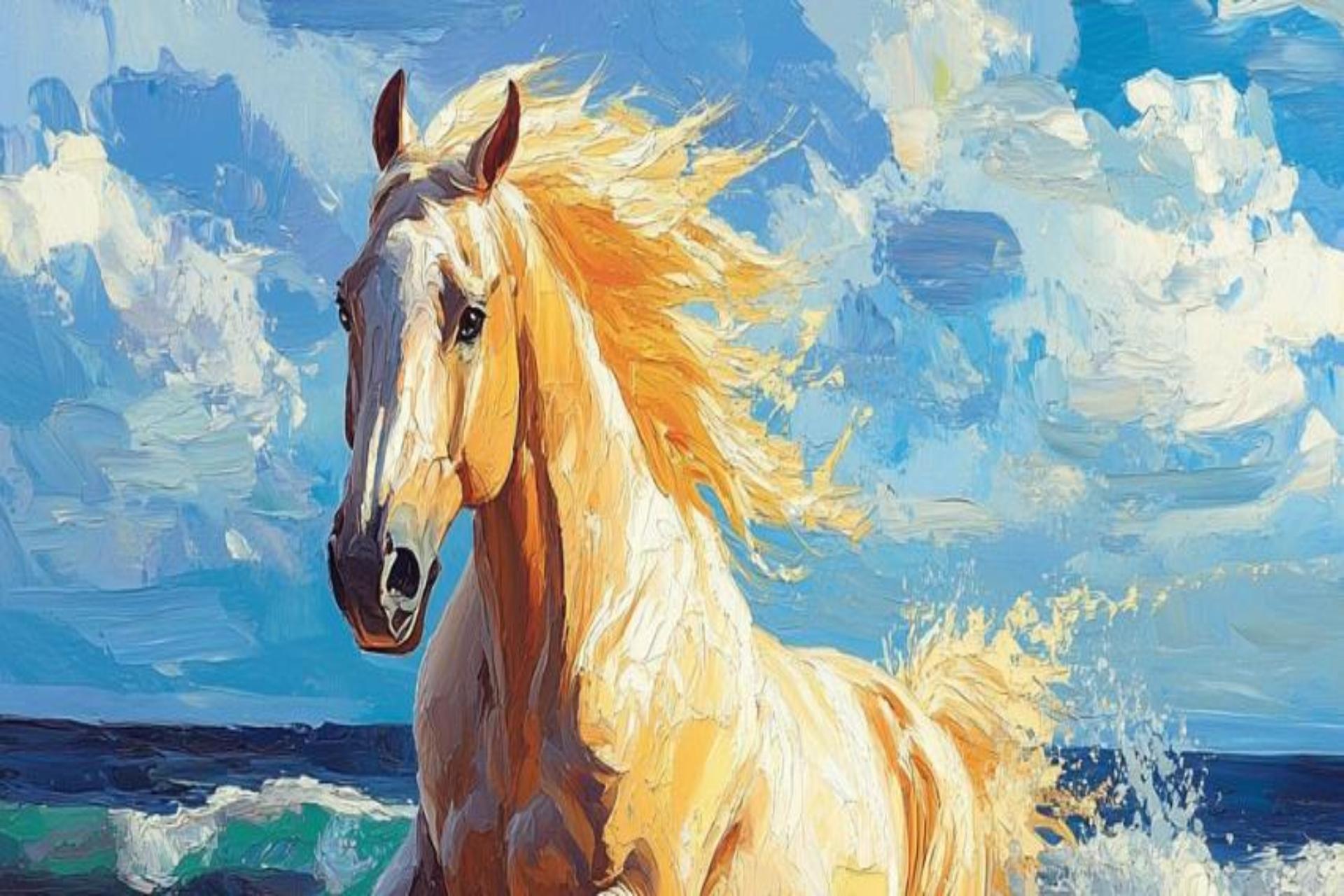 Hình nền máy tính ảnh ngựa vàng full HD