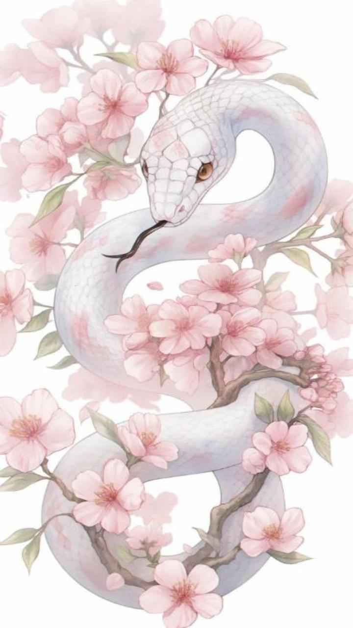 Hình nền điện thoại ảnh con rắn 3d cute 