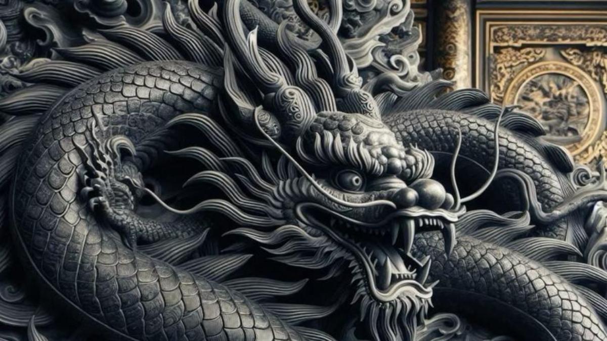 Ảnh con rồng đen cực ngầu làm hình nền