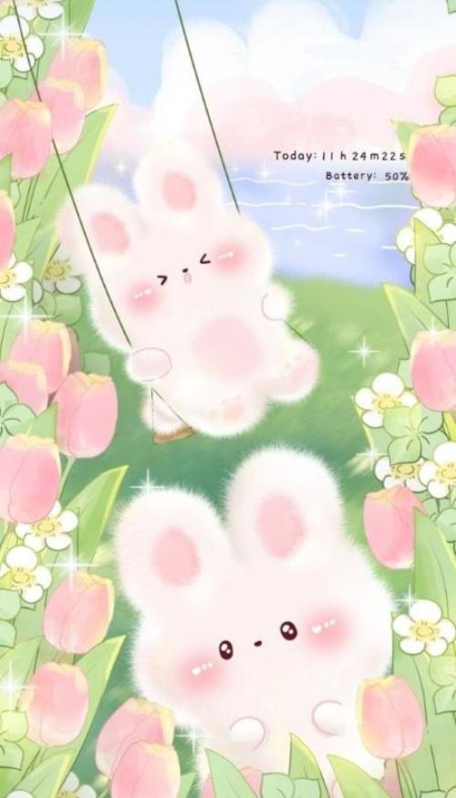Ảnh thỏ hồng làm hình nền ĐT 