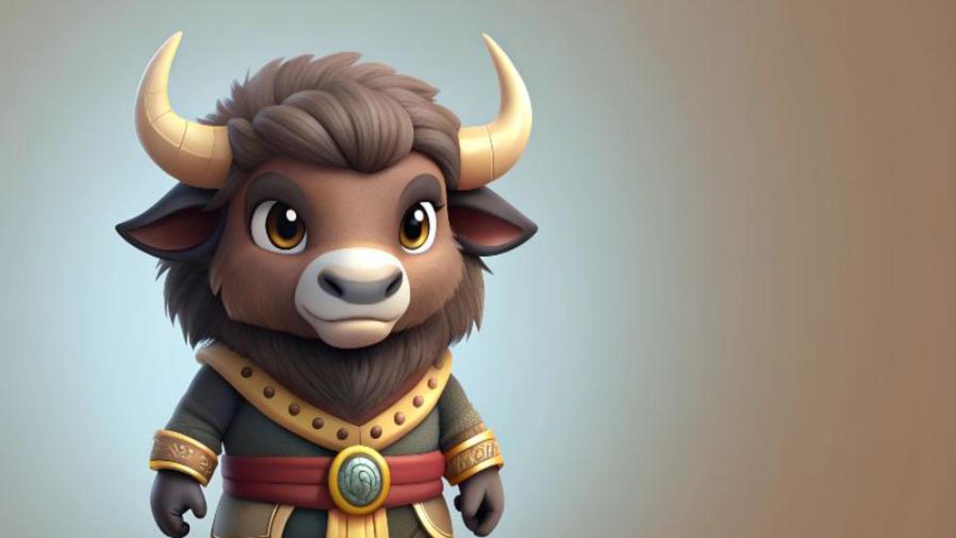 Hình nền con trâu chibi đáng yêu cho PC miễn phí tải về 