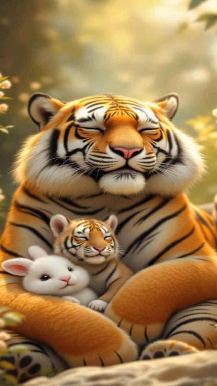 Hình nền điện thoại ảnh con hổ cute 