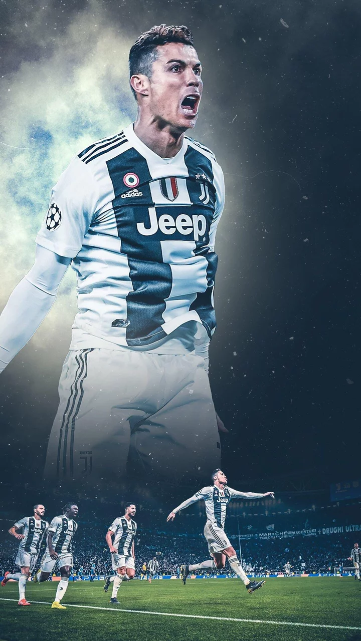 Hình nền điện thoại Ronaldo đẹp: Ronaldo ăn mừng bàn thắng.