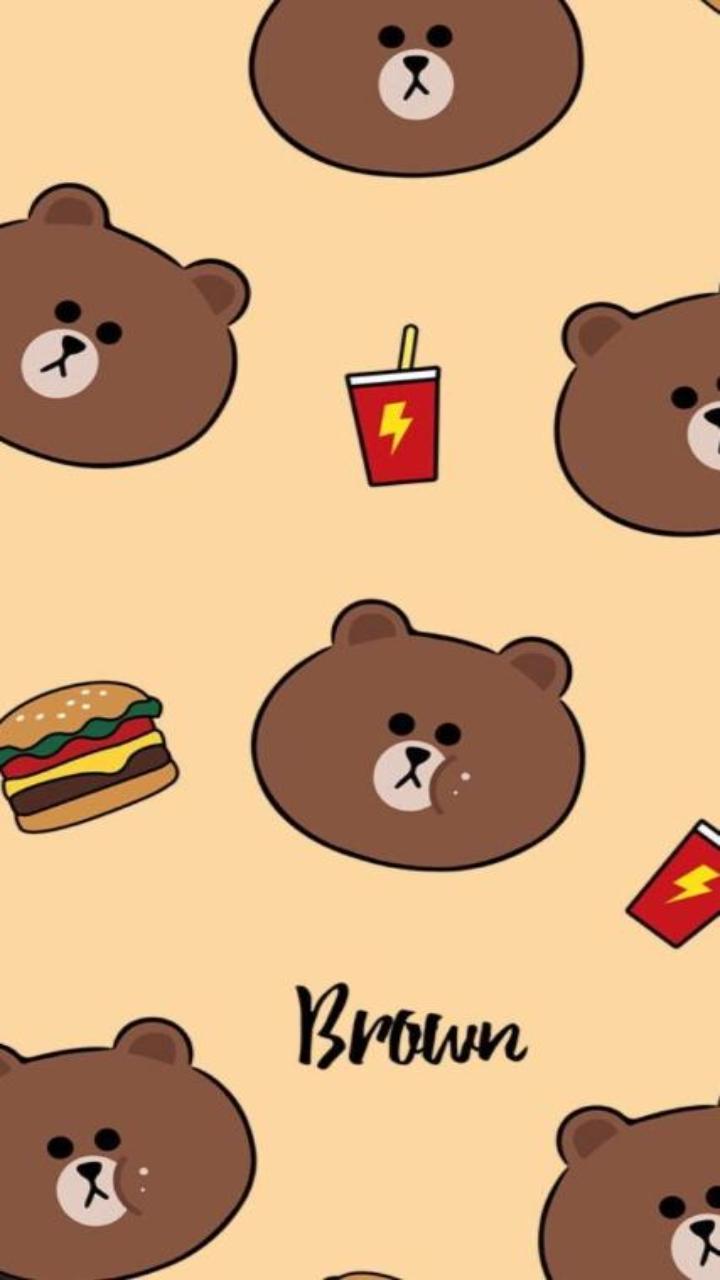 Gấu brown đáng yêu làm hình nền cho điện thoại
