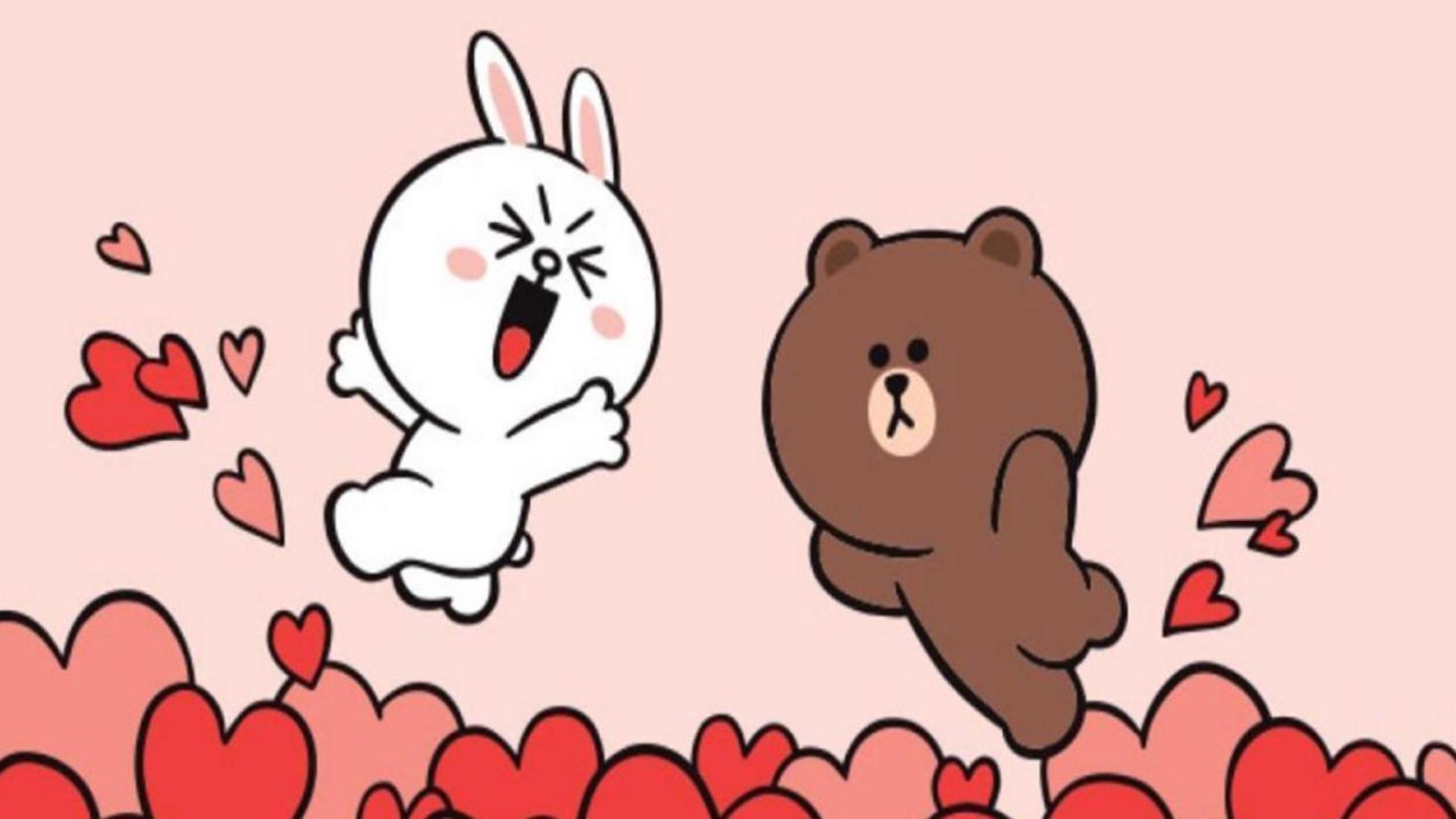 Hình nền cho PC ảnh gấu brown và thỏ cony đáng yêu 