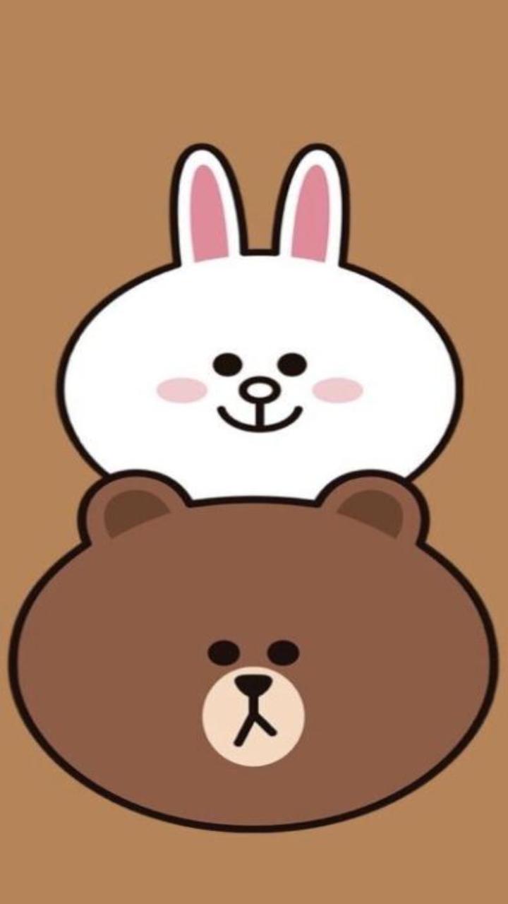 Hình thỏ brown và thỏ cony cute cài hình nền ĐT