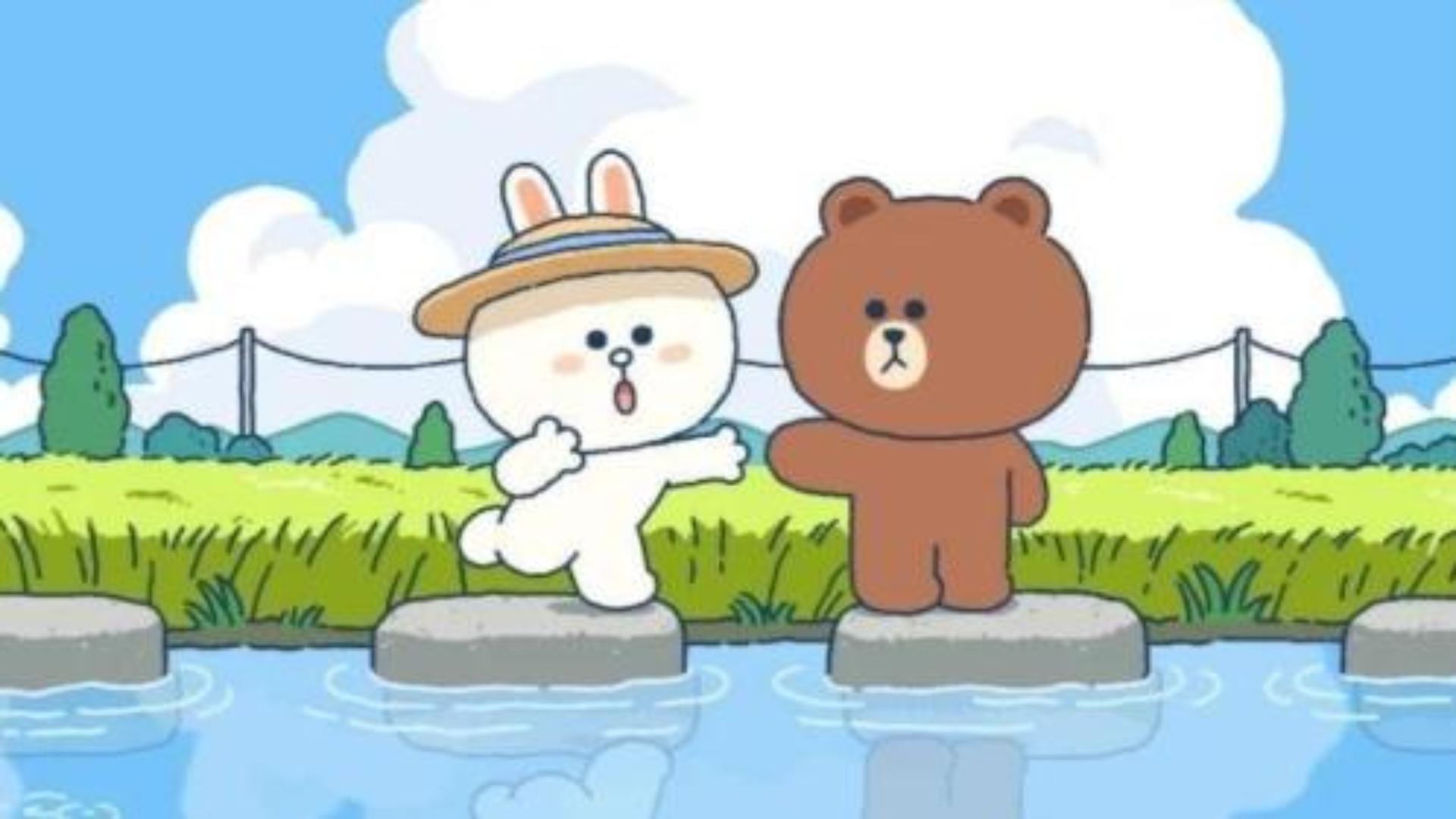 Hình thỏ brown và thỏ cony cute cài hình nền máy tính miễn phí