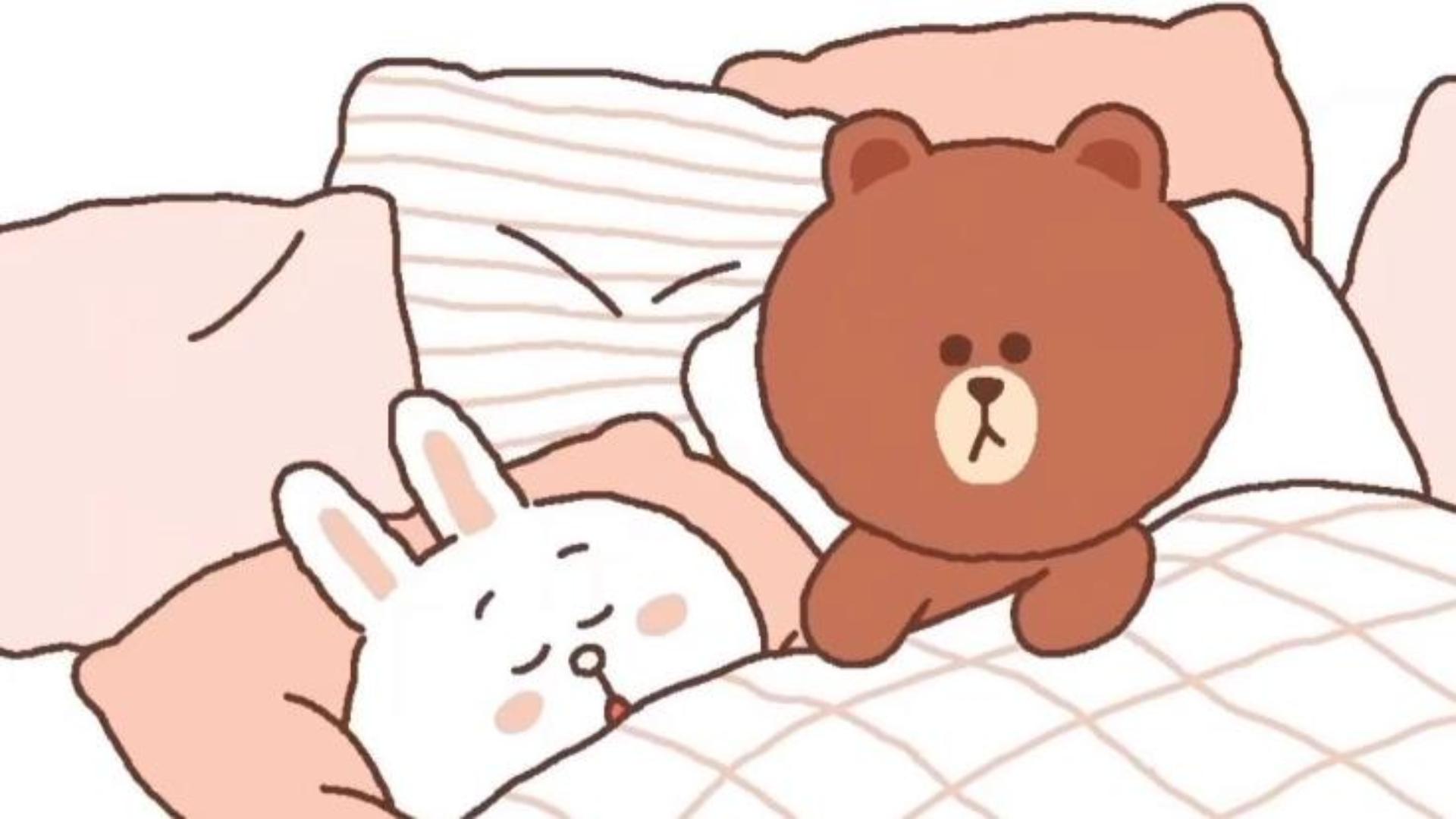 Hình thỏ brown và thỏ cony cute cài hình nền máy tính miễn phí