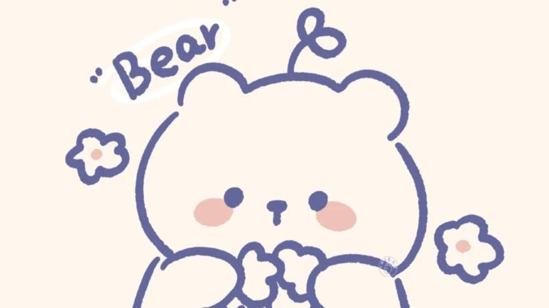 Hình nền cho PC ảnh gấu chibi đáng yêu