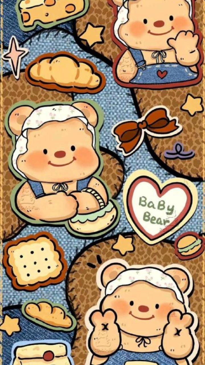 Ảnh nền gấu cute chibi dễ thương cho điện thoại