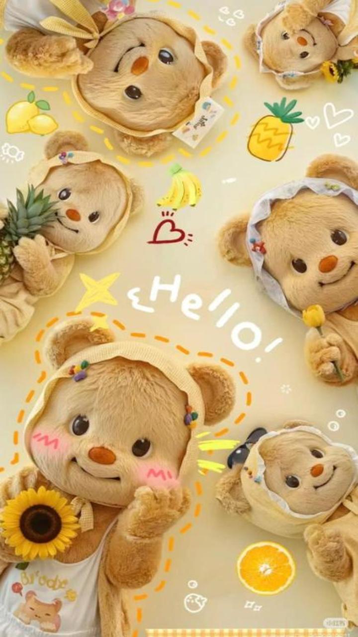Ảnh nền gấu cute chibi dễ thương cho điện thoại